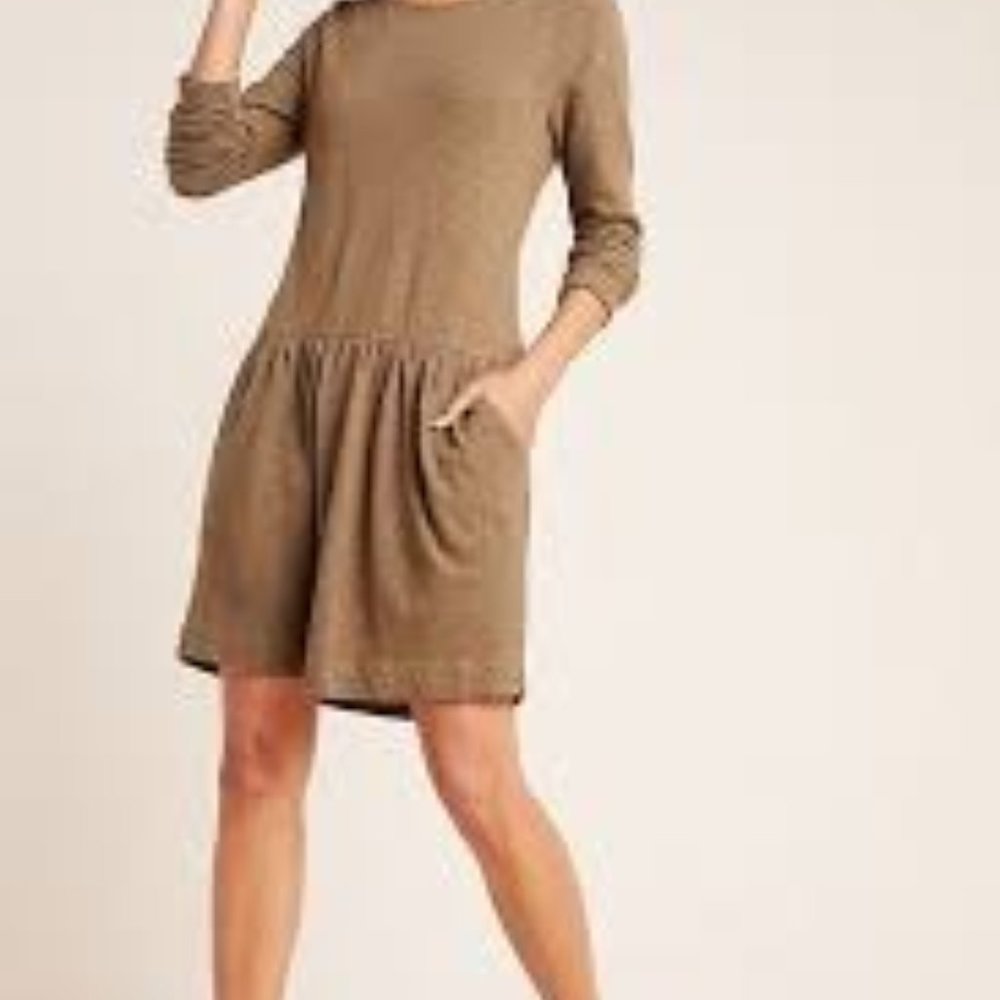 Anthropologie Melissa Drop Waist Dress SP Olive